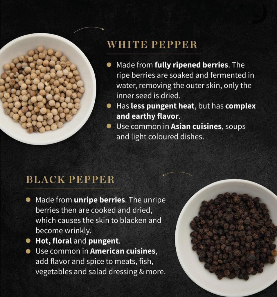 white pepper vs black pepper 